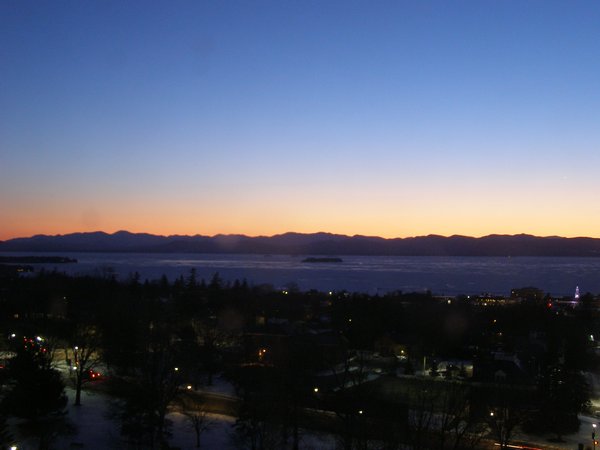 Burlington sunset on Sunday, March 1, 2026 at 6:29 PM EST
