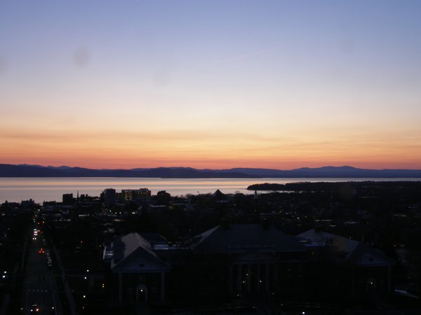 Burlington sunset on Wednesday, April 8, 2026 at 7:59 PM EDT