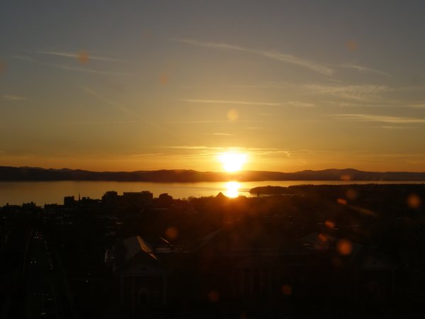 Burlington sunset on Friday, April 17, 2026 at 7:44 PM EDT