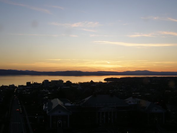 Burlington sunset on Friday, April 17, 2026 at 7:58 PM EDT