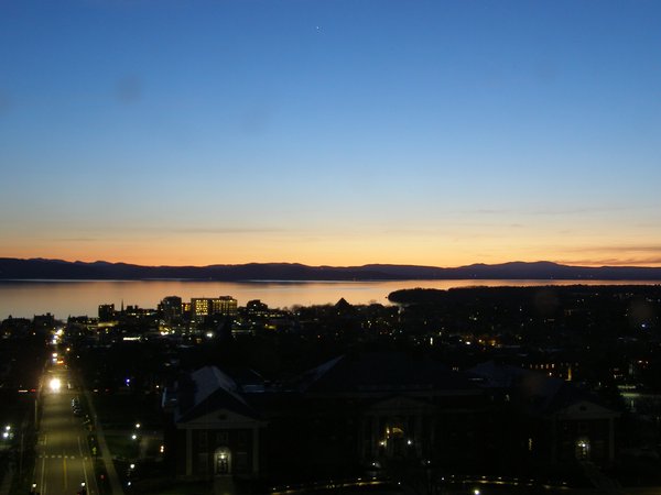 Burlington sunset on Friday, April 17, 2026 at 8:18 PM EDT