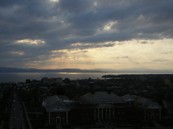 Burlington sunset on Wednesday, April 22, 2026 at 6:59 PM EDT