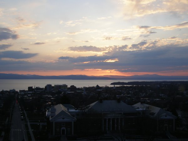 Burlington sunset on Wednesday, April 22, 2026 at 7:44 PM EDT