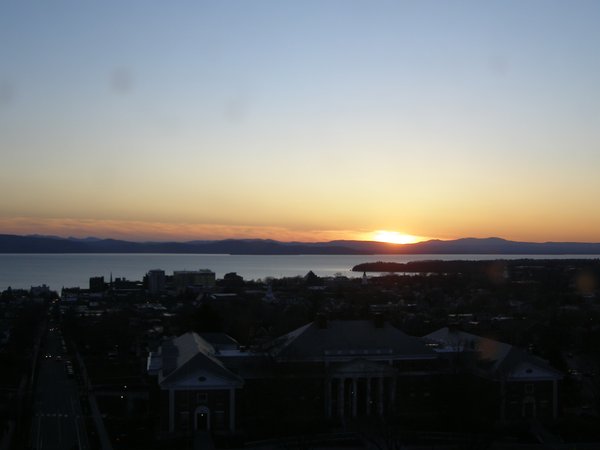 Burlington sunset on Friday, April 24, 2026 at 7:58 PM EDT