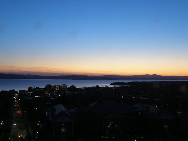Burlington sunset on Friday, April 24, 2026 at 8:18 PM EDT