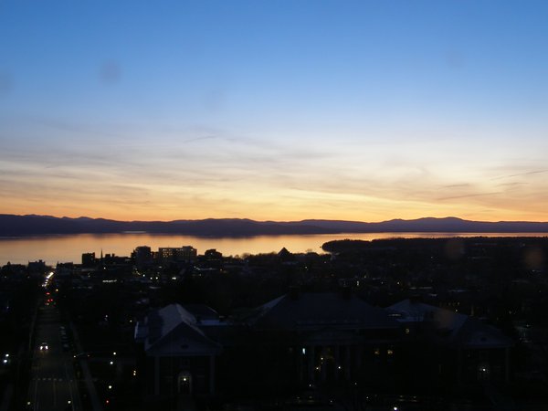 Burlington sunset on Monday, April 27, 2026 at 8:18 PM EDT