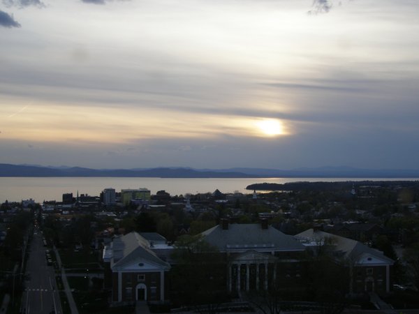Burlington sunset on Monday, May 4, 2026 at 7:44 PM EDT