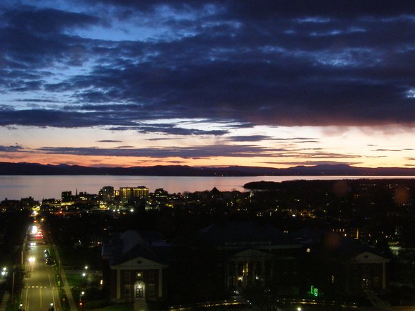Burlington sunset on Friday, May 8, 2026 at 8:59 PM EDT