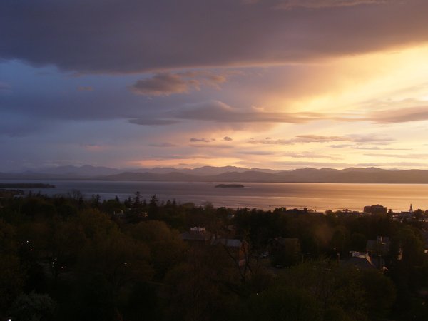 Burlington sunset on Saturday, May 16, 2026 at 8:28 PM EDT