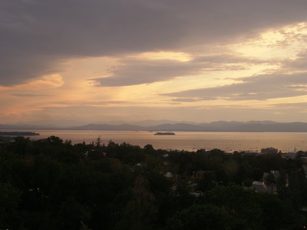 Burlington sunset on Friday, July 3, 2026 at 8:58 PM EDT