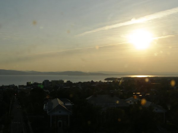 Burlington sunset on Saturday, July 4, 2026 at 7:58 PM EDT