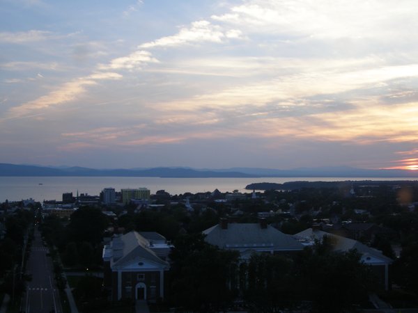 Burlington sunset on Saturday, July 4, 2026 at 8:43 PM EDT