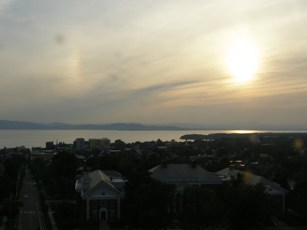 Burlington sunset on Sunday, July 5, 2026 at 7:58 PM EDT