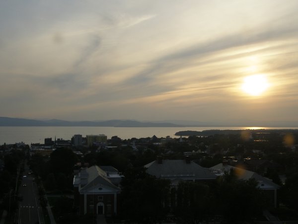 Burlington sunset on Sunday, July 5, 2026 at 8:13 PM EDT