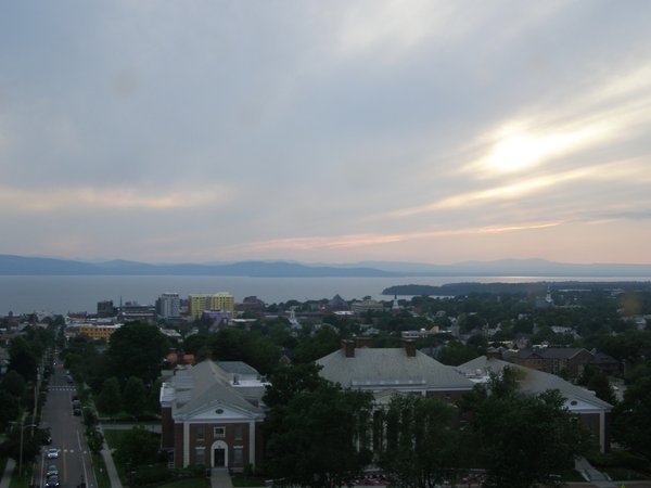 Burlington sunset on Monday, July 6, 2026 at 7:58 PM EDT