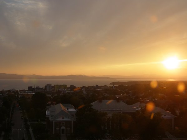 Burlington sunset on Monday, July 6, 2026 at 8:18 PM EDT