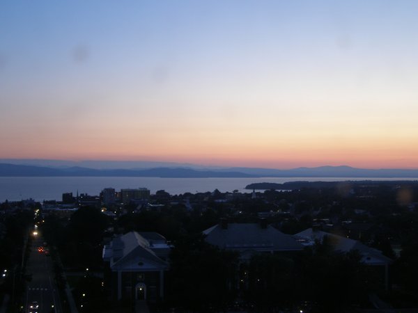 Burlington sunset on Tuesday, July 7, 2026 at 9:13 PM EDT
