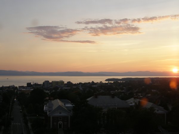 Burlington sunset on Wednesday, July 8, 2026 at 8:43 PM EDT