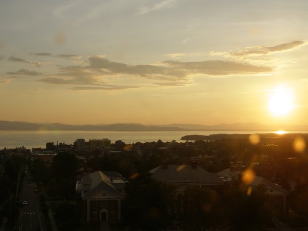 Burlington sunset on Wednesday, July 8, 2026 at 8:28 PM EDT