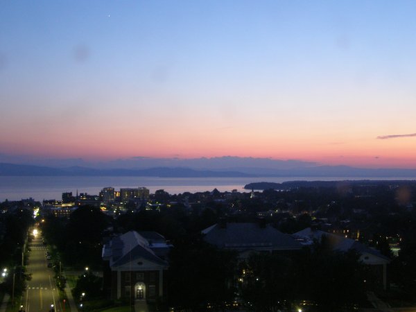 Burlington sunset on Friday, July 10, 2026 at 9:28 PM EDT