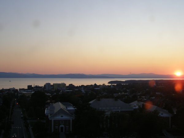 Burlington sunset on Saturday, July 11, 2026 at 8:43 PM EDT