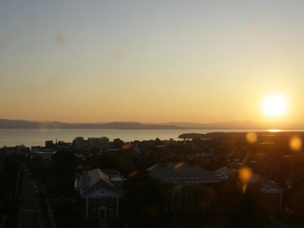 Burlington sunset on Saturday, July 11, 2026 at 8:18 PM EDT