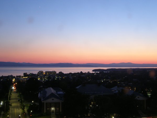 Burlington sunset on Saturday, July 11, 2026 at 9:28 PM EDT