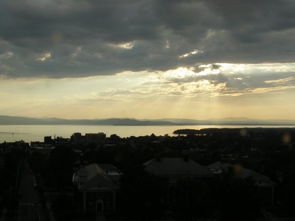 Burlington sunset on Monday, July 13, 2026 at 7:43 PM EDT