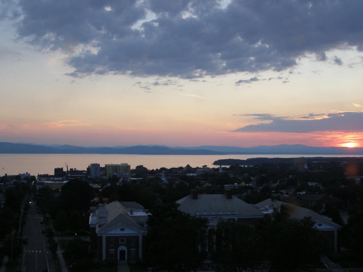 Right view, Burlington sunset on Monday, July 13, 2026