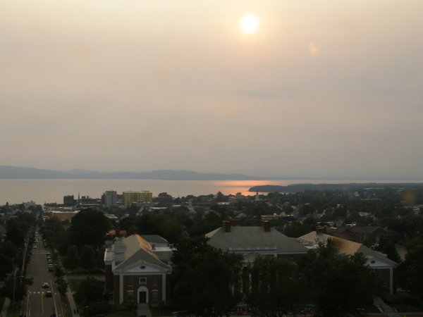 Burlington sunset on Tuesday, July 14, 2026 at 7:13 PM EDT