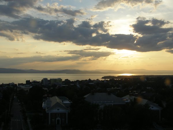 Burlington sunset on Saturday, July 25, 2026 at 7:58 PM EDT