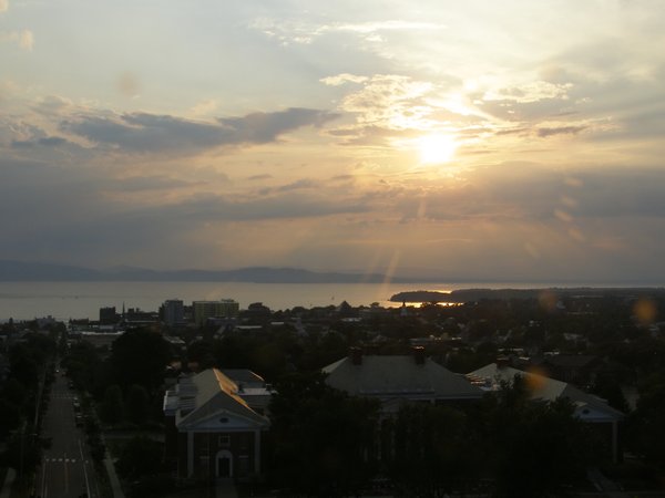 Burlington sunset on Monday, July 27, 2026 at 7:43 PM EDT