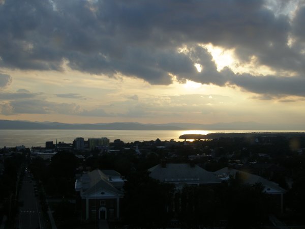 Burlington sunset on Friday, July 31, 2026 at 7:43 PM EDT