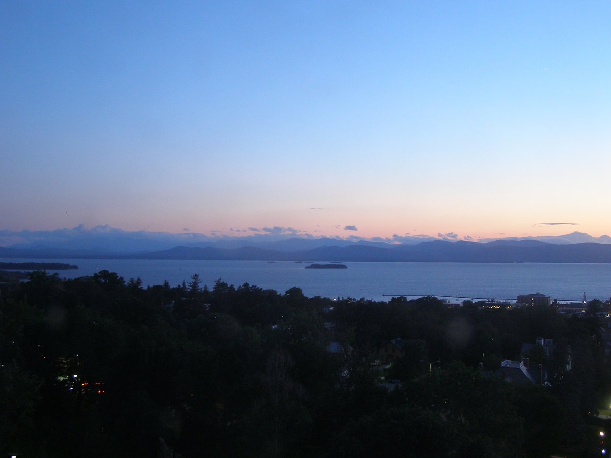 Left view, Burlington sunset on Monday, August 3, 2026
