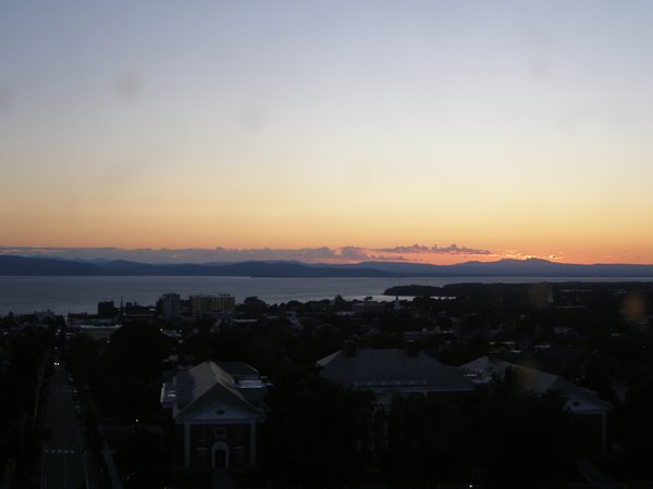 Burlington sunset on Monday, August 3, 2026 at 8:28 PM EDT