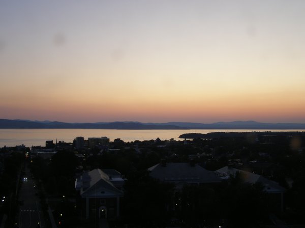 Burlington sunset on Tuesday, August 4, 2026 at 8:43 PM EDT