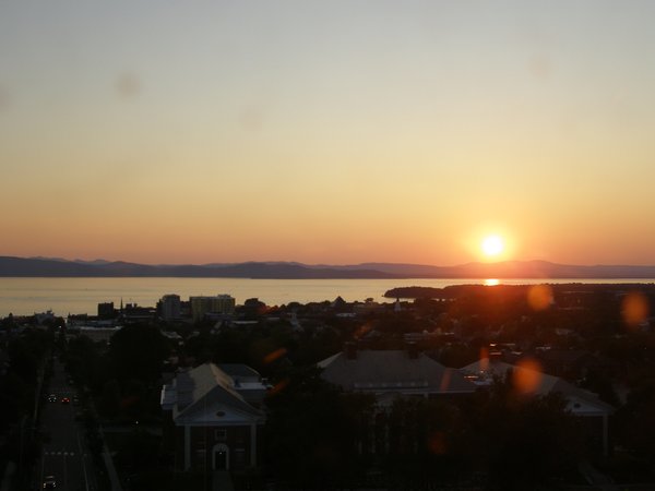 Burlington sunset on Tuesday, August 4, 2026 at 8:13 PM EDT