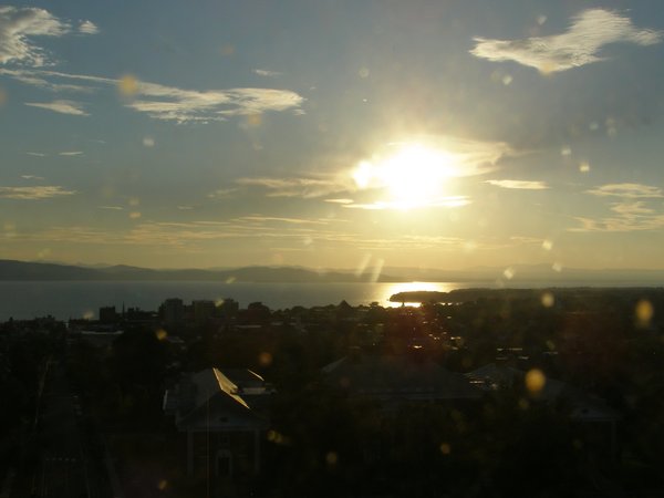 Burlington sunset on Wednesday, August 5, 2026 at 7:43 PM EDT