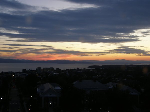 Burlington sunset on Wednesday, August 5, 2026 at 8:43 PM EDT