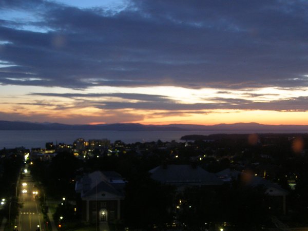 Burlington sunset on Wednesday, August 5, 2026 at 8:58 PM EDT