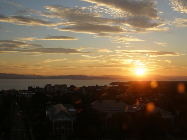 Burlington sunset on Wednesday, August 5, 2026 at 8:13 PM EDT