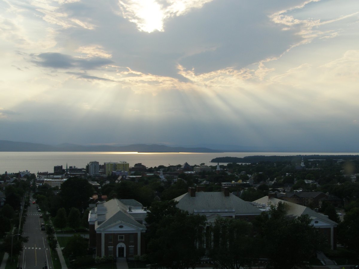 Right view, Burlington sunset on Monday, August 10, 2026
