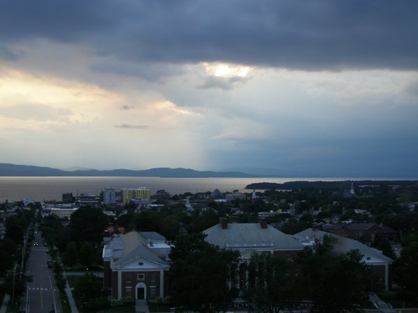 Burlington sunset on Monday, August 10, 2026 at 7:18 PM EDT