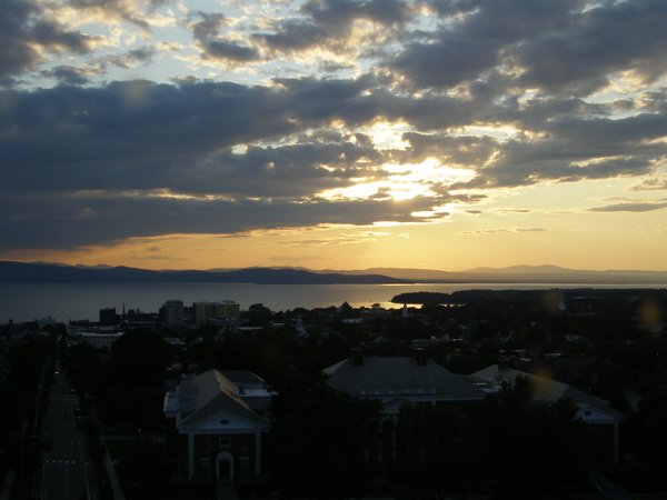 Burlington sunset on Tuesday, August 11, 2026 at 7:43 PM EDT