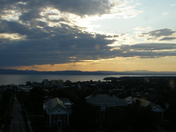Burlington sunset on Tuesday, August 11, 2026 at 7:28 PM EDT