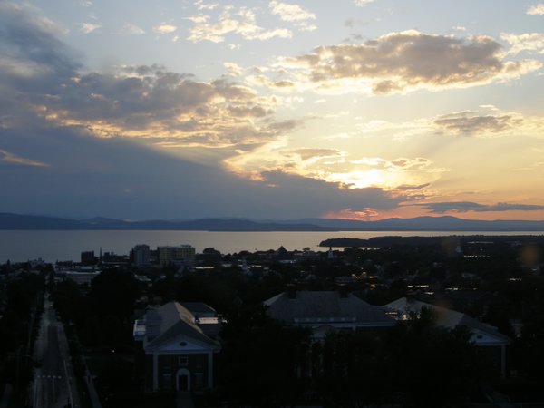 Burlington sunset on Wednesday, August 12, 2026 at 7:58 PM EDT