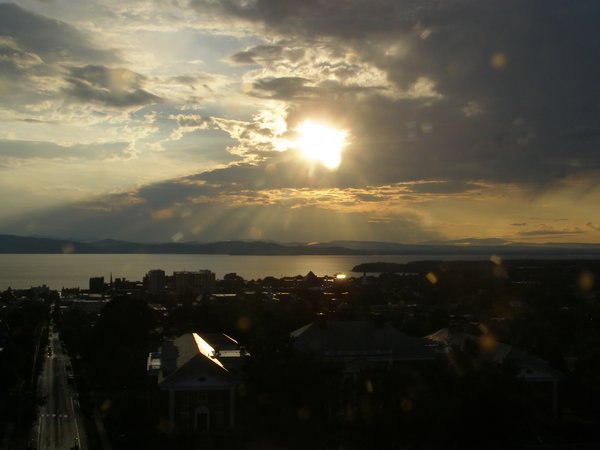 Burlington sunset on Wednesday, August 12, 2026 at 7:28 PM EDT