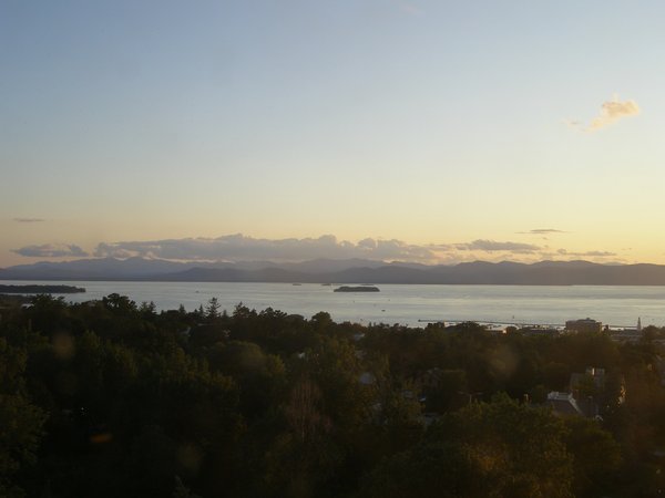 Burlington sunset on Friday, August 14, 2026 at 7:58 PM EDT