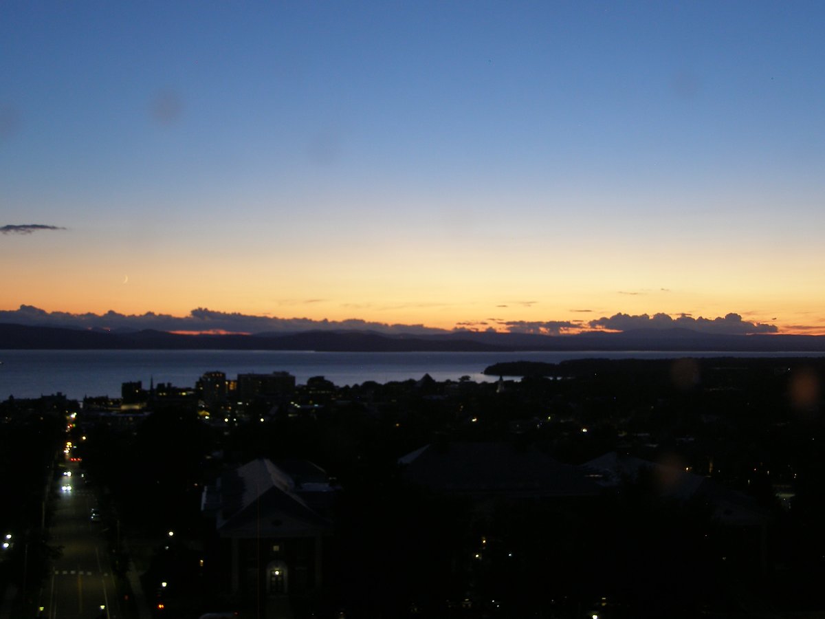 Right view, Burlington sunset on Friday, August 14, 2026
