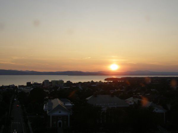 Burlington sunset on Saturday, August 15, 2026 at 7:58 PM EDT